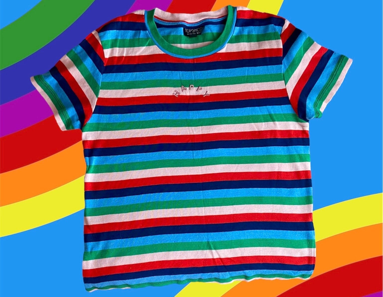 Striped T-shirt, Colourful T-shirt, Streetwear, Topshop, Colourful ...