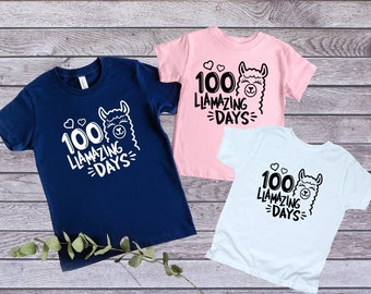 Chemise 100 jours d'école, t-shirt llamazing lama