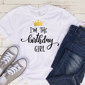 Birthday girl shirt, girl&#39;s birthday shirt, custom birthday shirt, personalized shirt, shirt for girls