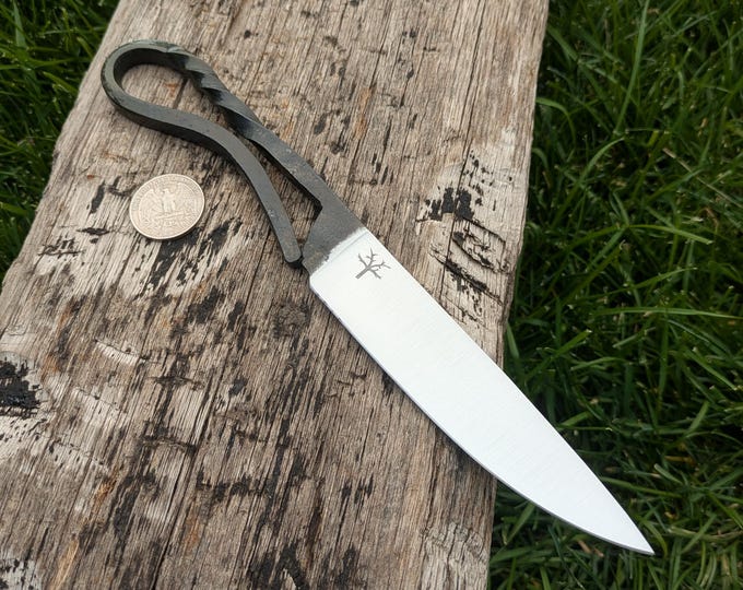 Hand Forged Spring Steel Blacksmith's Knife, 9"