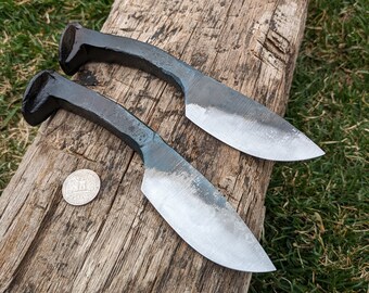 Hand Forged Drop Point Railroad Spike Knife HC stamped.