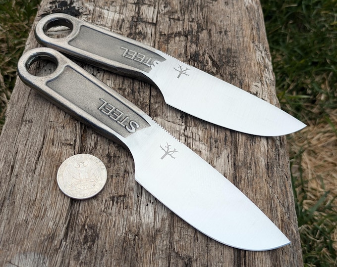 Wrench Knife, Drop Point, Beefy Blade, 6", Hand Forged