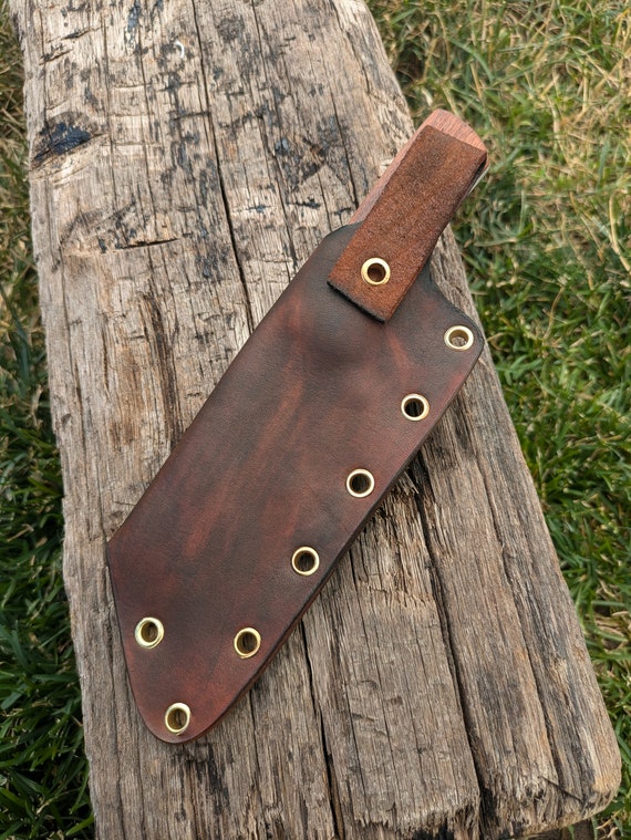 Handmade 1095 Wharncliffe Knife, Walnut Handle and Leather Sheath