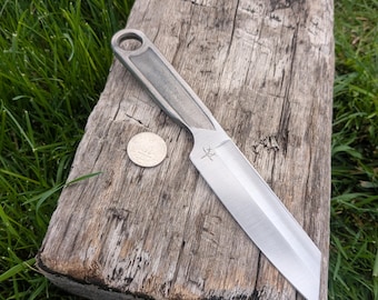 Fullered Wharncliffe Point Wrench Knife, Hand Forged, 8"