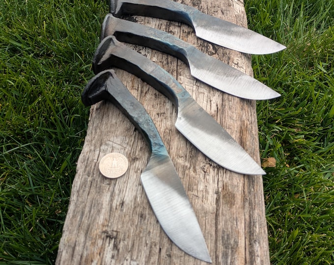 Hand Forged Drop Point Railroad Spike Knife HC stamped.