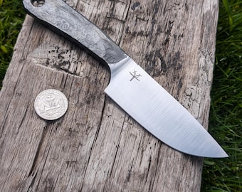 Drop Point Knife, Hand Forged, Spring Steel.