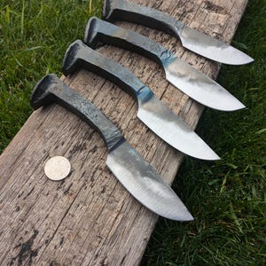 Hand Forged Drop Point Railroad Spike Knife HC stamped.