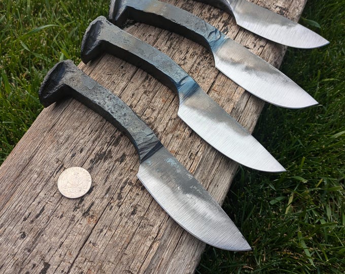 Hand Forged Drop Point Railroad Spike Knife HC stamped.