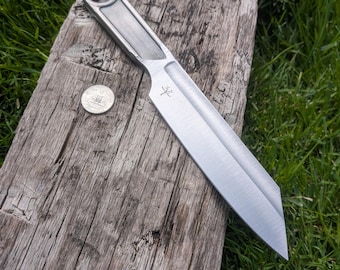 Fullered Wharncliffe Point Wrench Knife, Hand Forged, 10"