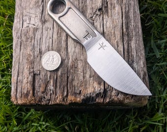 Wrench Knife, Drop Point, Beefy Blade, 6", Hand Forged