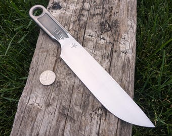 Wrench Knife, Drop Point, Hand Forged, 10"