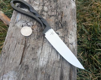 Hand Forged Spring Steel Blacksmith's Knife, 9"