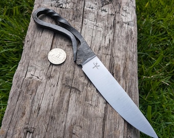 Hand Forged Spring Steel Blacksmith's Knife, 9"