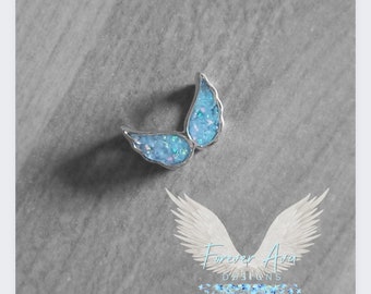 Womens sterling silver Memorial bracelet charms for loved ones hsir ashes, Angel wing silver charms, bereavement jewellery, bracelet charms