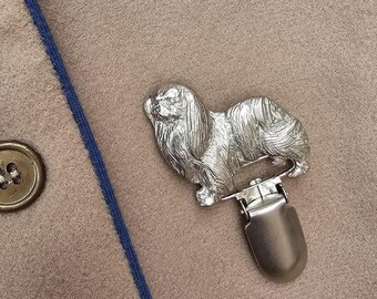 Japanese CHIN NUMBER HOLDER Brooch Or Dog Show Ring Clip – Gold-Plated Pewter Pin For Dog Lovers And Pet Memorial Gift In Two Finishes