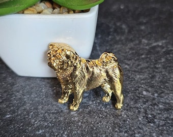 PUG DOG BROOCH 24k Yellow Gold Plated In Three Finishes-Dog Brooch Pin For Scarf And Jacket-Perfect Gift For Dog Lovers