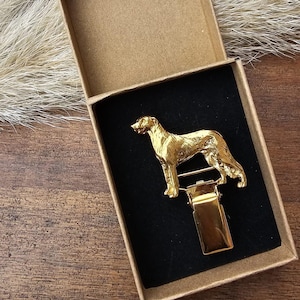 Scottish DEERHOUND NUMBER HOLDER Brooch –Elegant Dog Show Ring Clip And Sweater Accessory – Perfect Gift For Dog Lovers