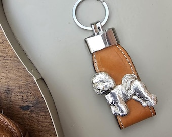 BICHON FRISE KEYCHAIN – Silver-Plated Pewter Dog Keyring - Perfect Gift For Dog Lovers – Pet Memorial Keepsake – Gift Wrapping Available