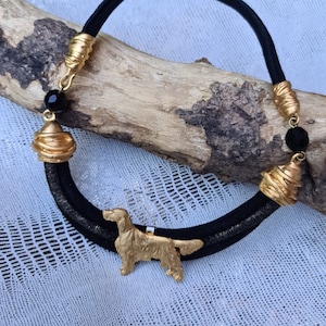 English Setter Chocker, Chocker dog pedant, Black and gold chocker, women chocker, chocker fot dog lovers, women necklace