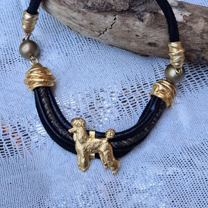 Poodle Chocker, Chocker dog pedant, Black and gold chocker, women chocker, chocker fot dog lovers, women necklace