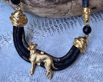 Manchester terrier Chocker, Chocker dog pedant, Black and gold chocker, women chocker, chocker fot dog lovers, women necklace