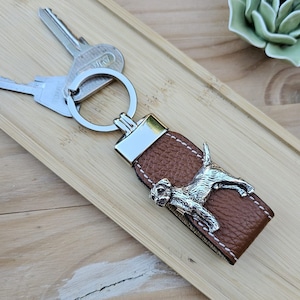PORTACHIAVI BORDER TERRIER - Portachiavi per cani placcato in argento - Regalo unico per gli amanti degli animali - Ricordo commemorativo per i proprietari di Terrier - Confezione regalo disponibile