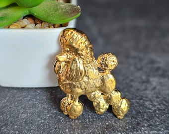 ENGLISH Saddle POODLE BROOCH Made From 24k Yellow Gold Plated Pewter –Brooch Jewelry For Dog Lovers, Gift For Dog Lovers