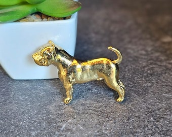 24k Gold Plated PRESA CANARIO BROOCH Made With Pewter And Gold – Pet Memorial Brooch Jewelry Available With Gift Wrapping For Dog Lovers