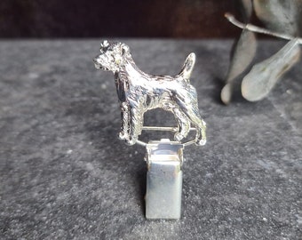 Parson Russell terrier number holder, brooch or dog show ring clip, show clip Parson Rusell, Exhibitor ring number clips