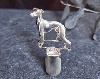 Italian GREYHOUND NUMBER HOLDER Brooch, Piccolo Dog Show Ring Clip And Sweater Clip - Piccolo Lebrel Show Accessory In 5 Finishes