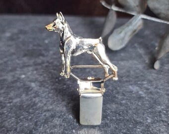 PINSCHER NUMBER HOLDER Brooch Dog Show Ring Clip Gold-Plated Pewter Brooch For Dog Lovers And Pinscher Enthusiasts In Two Finishes