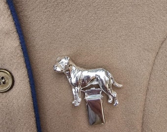 CANE CORSO Dog Show Clip Number Holder BROOCH - Gold Plated Pet Memorial Jewelry Pin Sweater Clip Gift For Dog Lover - Exhibitor Ring Clip