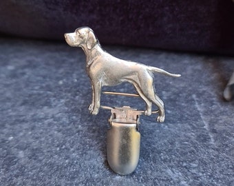 POINTER Dog NUMBER HOLDER Brooch – Pewter Dog Show Ring Clip – Pet Memorial Jewelry –Gift For Dog Lovers And Show Enthusiast In 3 Finishes