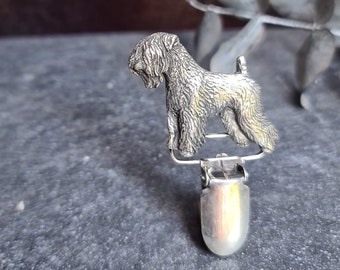 SOFT COATED Number Holder BROOCH – Elegant Dog Show Ring Clip – Pewter Brooch For Dog Lovers And Dog Show Exhibitors