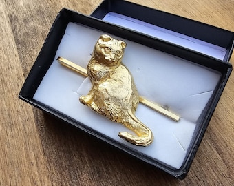 Scottish Fold tie clip, Cat tie clip, Scottish Fold tie bar, cat vintage
