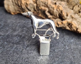 Spanish GREYHOUND NUMBER HOLDER Brooch - Elegant Dog Show Ring Clip - Perfect Gift for Greyhound Lovers – Gift Wrapping Available