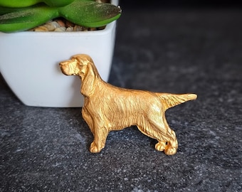 GORDON SETTER Dog BROOCH - Modern Pet Brooch Jewelry Made With 24k Gold Plated Pewter Unique Keepsake For Dog Lovers And Gifts