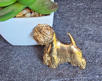 West HIGHLAND White TERRIER BROOCH Perfect For Jacket Or Scarf – 24 K Yellow Plated Pewter Brooch Dog For Dog Lovers