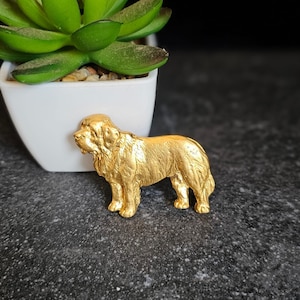 SAINT BERNARD-BROCHE - 24-karaats vergulde tinnen elegante huisdier gedenkspeld - uniek cadeau voor hondenliefhebbers en modeaccessoire