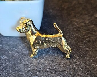 JACK RUSELL Dog BROOCH In 24k Yellow Gold Plated Brooch Available In Static And Movement Finishes-Brooch Gift For Dog Lovers