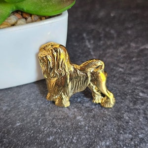LOWCHEN DOG BROOCH Made With 24k Yellow Gold Plated Pewter – Brooch Dog Pin For Jacket Or Scarf – Perfect Gift For Pet Memorial Keepsake