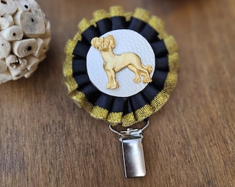 Chinese Crested number holder, brooch or dog show ring clip, show clip Chinese Crested, Exhibitor ring number clips, rosettes dog