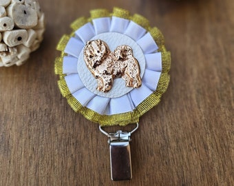 ChowChow number holder, brooch or dog show ring clip, show clip ChowChow, Exhibitor ring number clips, rosettes dog