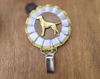 Elegant German Pointer Rosette Number Holder for Dog Show - Stylish Ring Clip Accessory