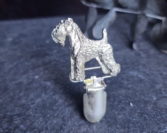 KERRY Blue TERRIER Dog Show Ring CLIP Perfect Gift For Dog Lovers Available With Gift Wrapping – Modern Pet Number Holder Brooch
