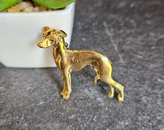 ITALIAN GREYHOUND BROOCH Dog Made With Pewter Plated 24k Yellow Gold – Dog Brooch Pin For Pet Lovers - For Jacket And Scarf
