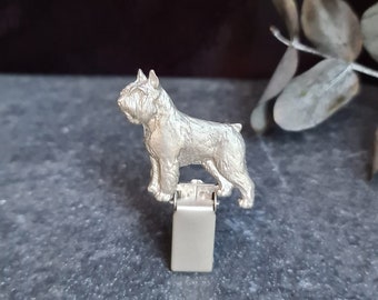 BOUVIER NUMBER HOLDER Brooch With Strong Clasp – Unique Dog Show Ring Clip – Silver Plated Sweater Clip –Gift For Dog Lovers And Exhibitors