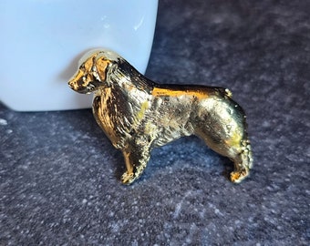 AUSTRALIAN SHEPHERD BROOCH Perfect For Gift Dog Lovers - 24k Yellow Gold Plated Pewter Dog Brooch Great For Scarf Or Jacket