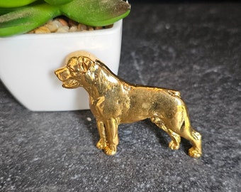 ROTTWEILER DOG BROOCH made With 24k Yellow Gold Plating-Dog Brooch For Jacket And Scarf In Three Finishes Perfect Gift For Dog Lovers