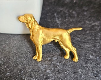 VIZSLA BROOCH DOG Made From 24k Yellow Plated Gold And Pewter Available With Gift Wrapping - Any Dog Lover Gift Pet Brooch